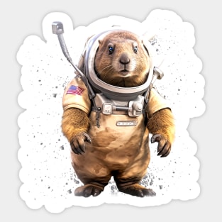 Space Groundhog Sticker